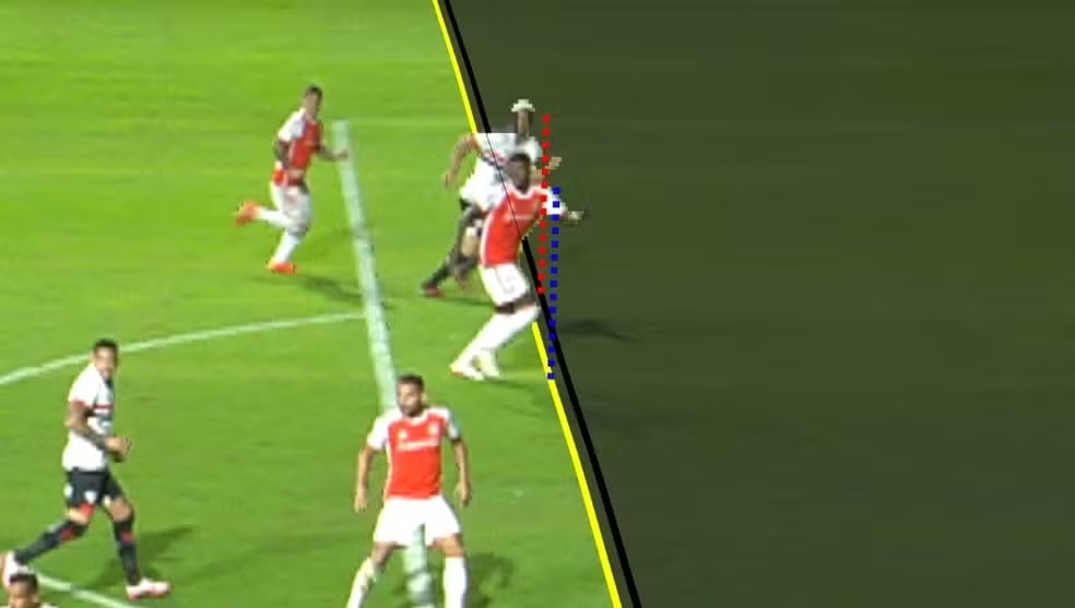 VAR do gol de Calleri anulado em São Paulo x Inter — Foto: Reprodução