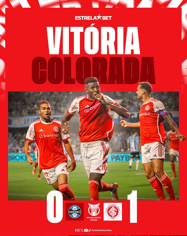 Internacional vence o Grêmio em Curitiba