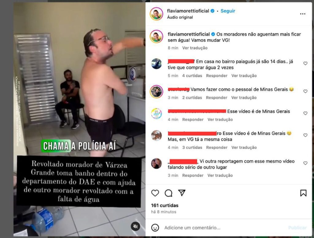 Flávia Moretti posta fake news e apaga após comentários