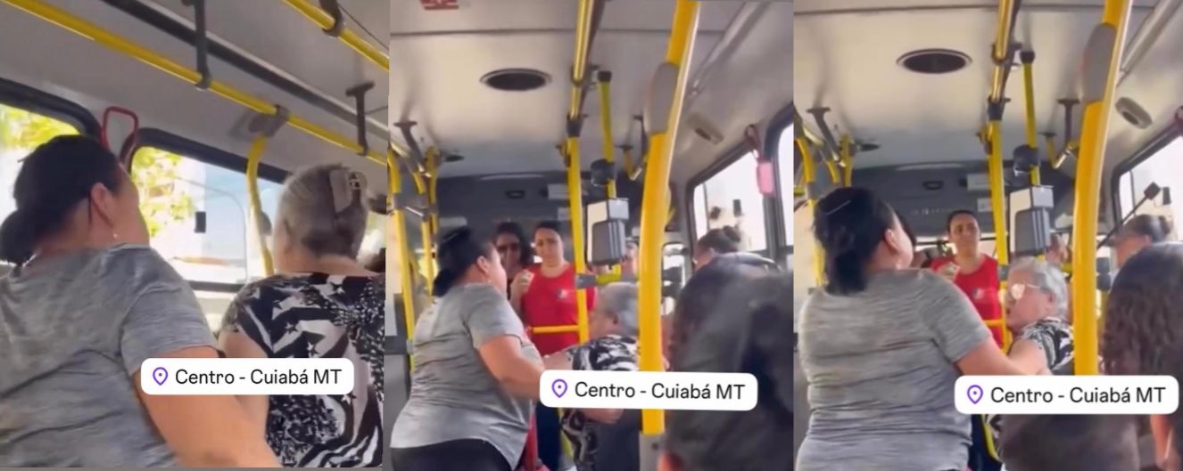 Idosas brigam dentro de ônibus em Cuiabá