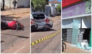 Carro invade loja em Rondonópolis após série de colisões