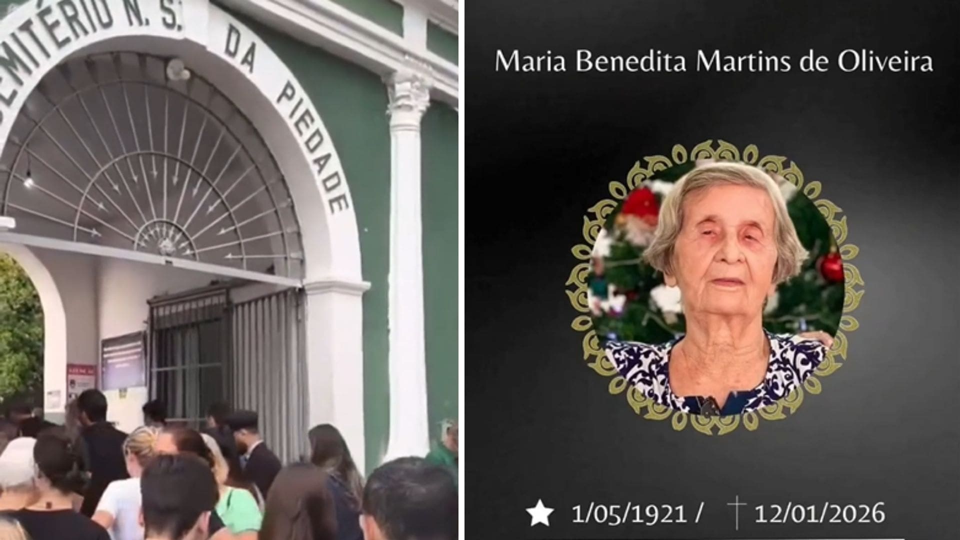 Cuiabá se despede de Maria Benedita de Oliveira, mãe de Dante de Oliveira; veja vídeo