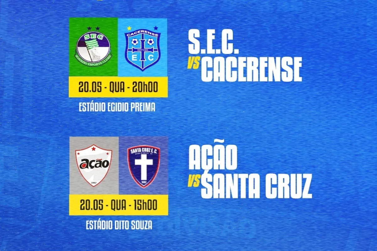 Quartas da 2ª Divisão do Mato-grossense começam nesta quarta com dois confrontos decisivos; veja onde assistir