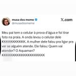 Celular à prova d'água não resistiu à onda na praia. A resposta do dono é o que em destaque