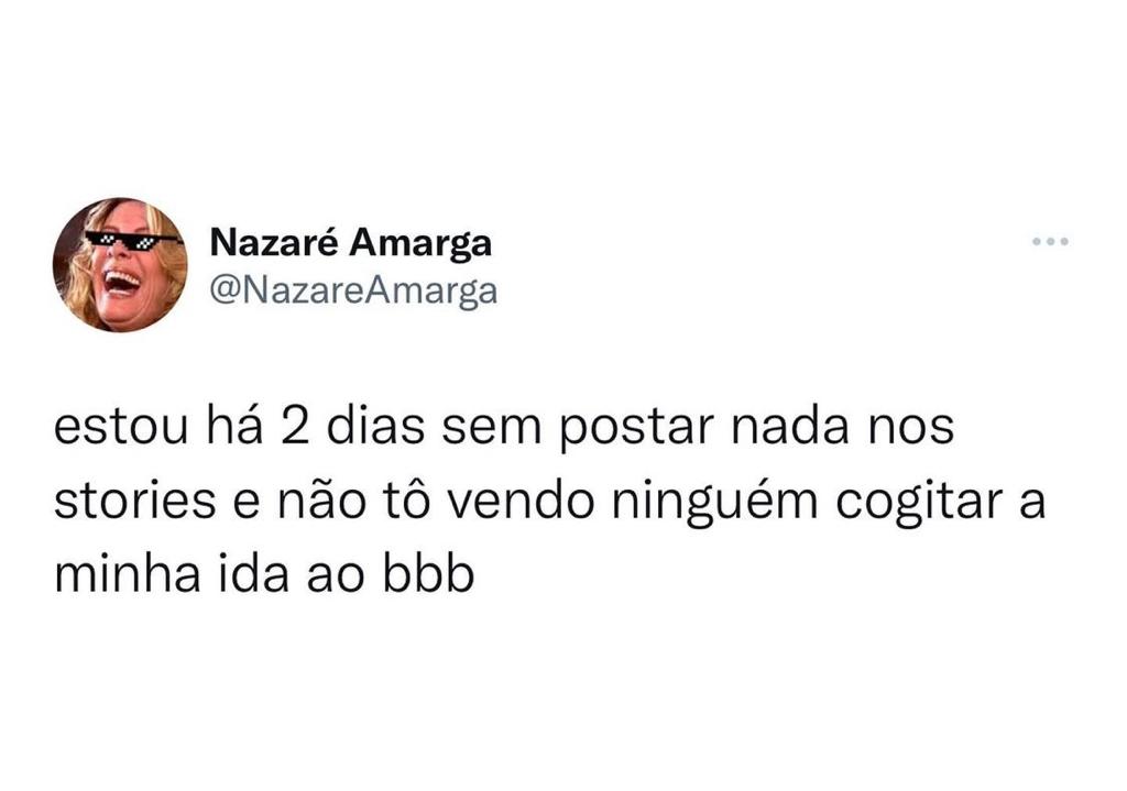 Por que vocês não estão cogitando nada?