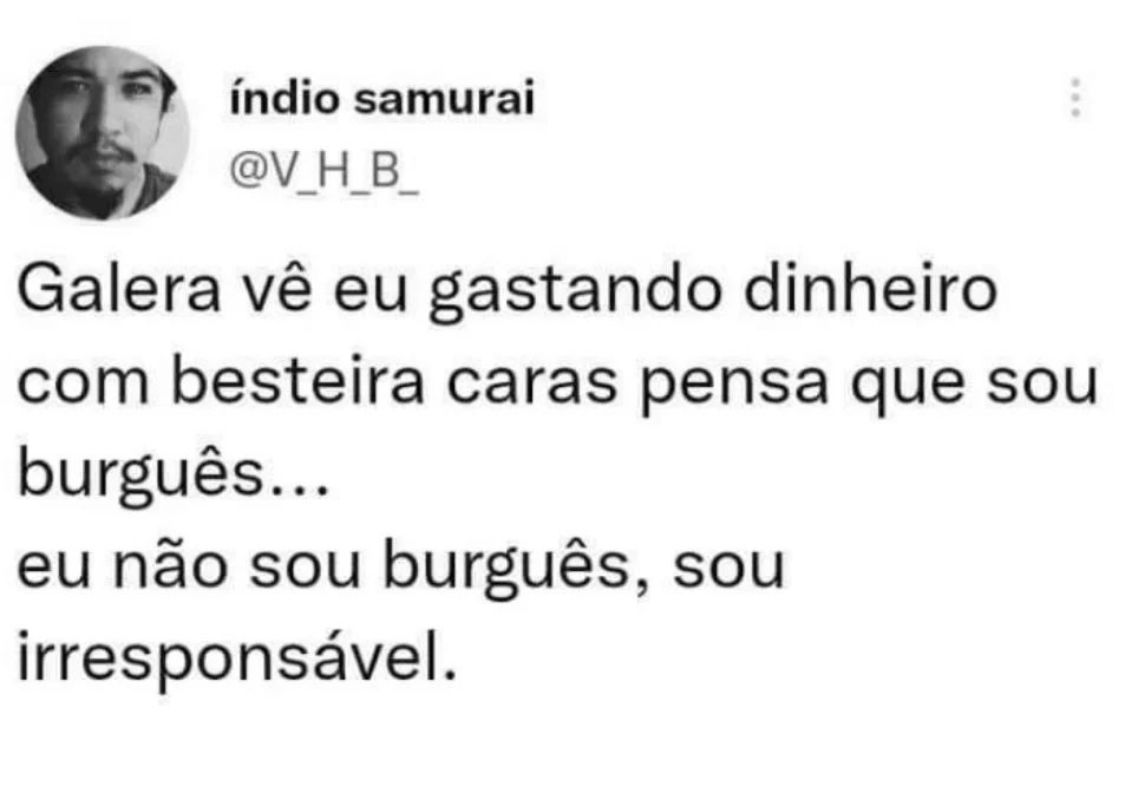 Não sou burguês, só irresponsável mesmo