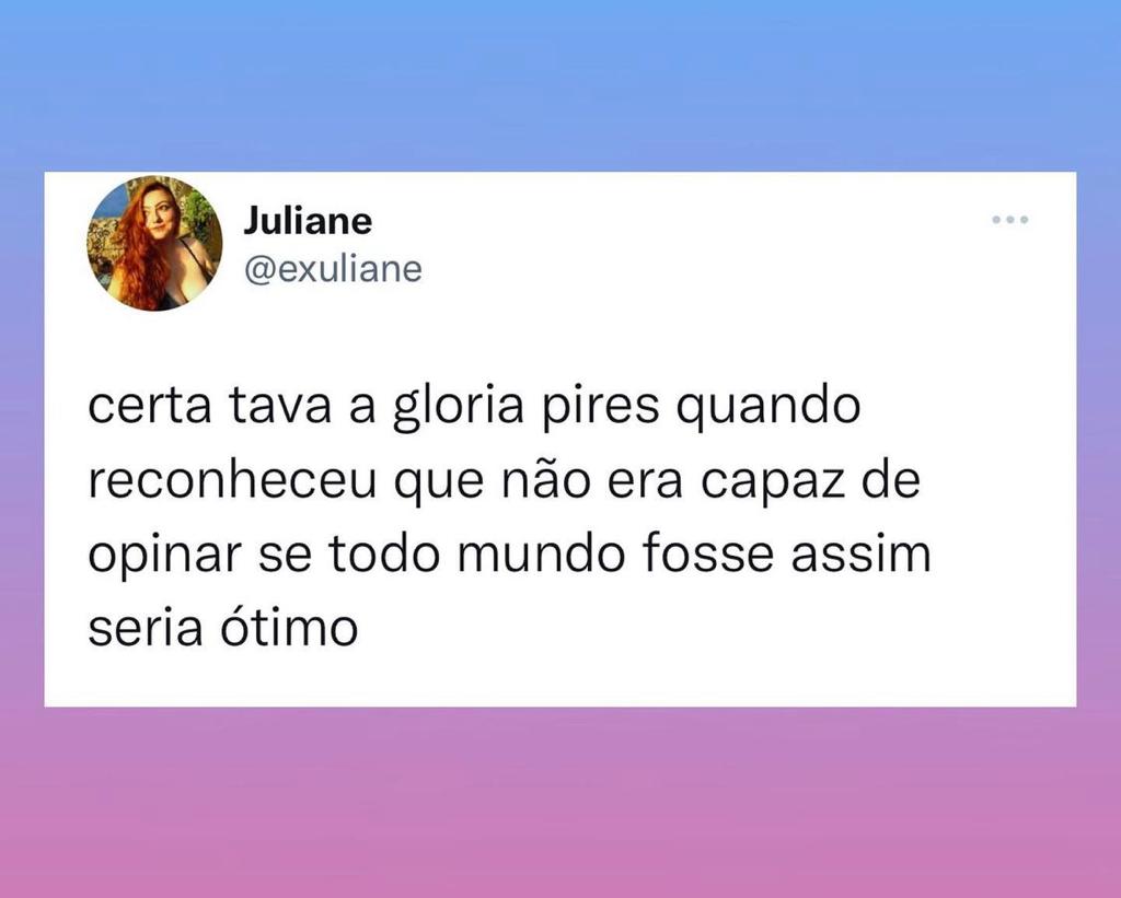 Certa estava a Glória Pires