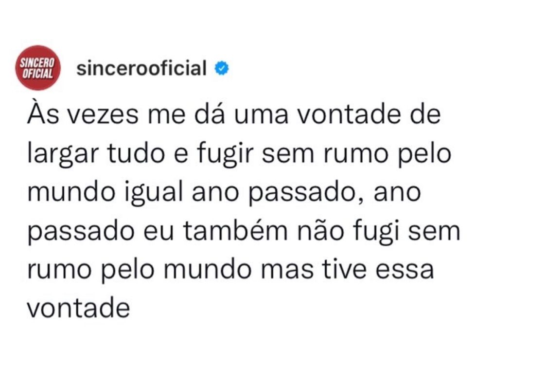 Igual eu ano passado