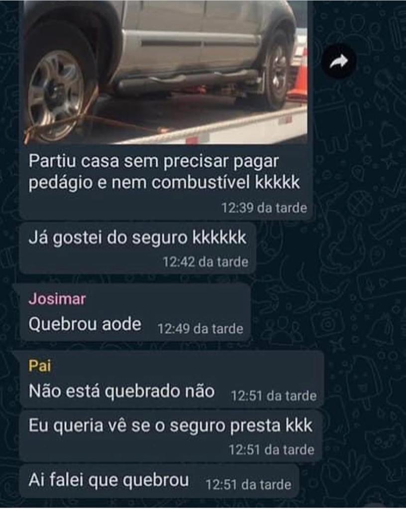 Só pra ver se o seguro presta kkk