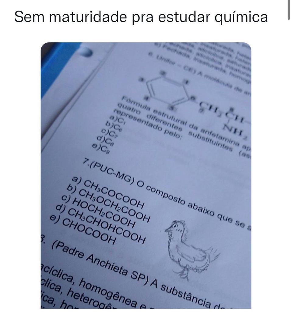 Sem maturidade para estudar química