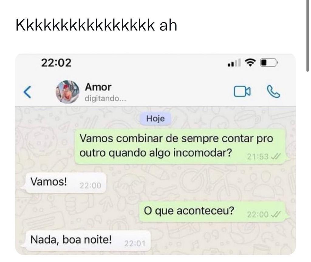 Não aconteceu nada