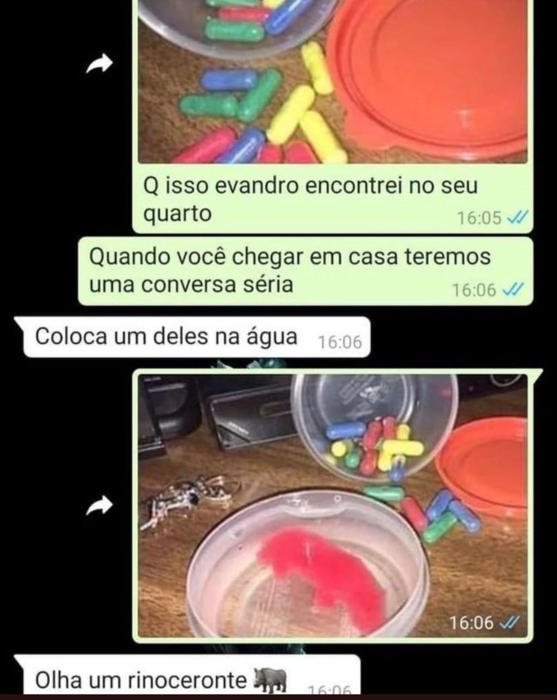 Olha, um rinoceronte