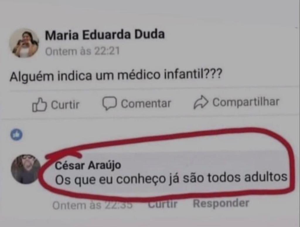 Só conheço adultos também