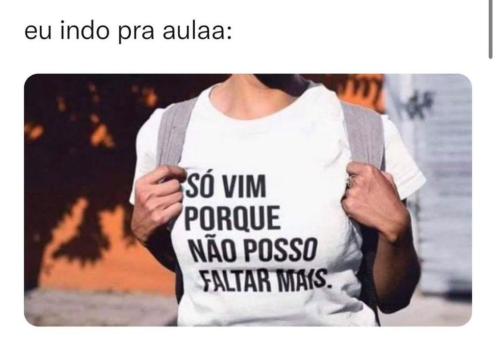 Eu indo pra aula