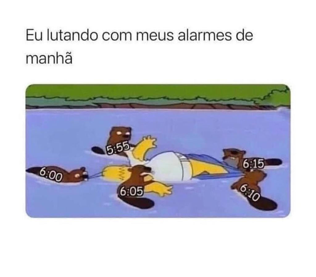 Eu lutando com os meus alarmes de manhã