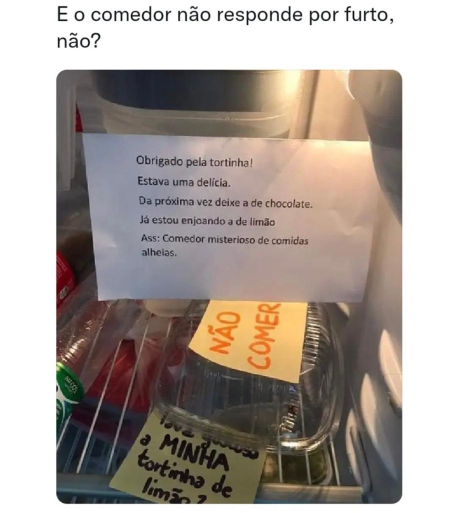 E o comedor, não responde por furto?