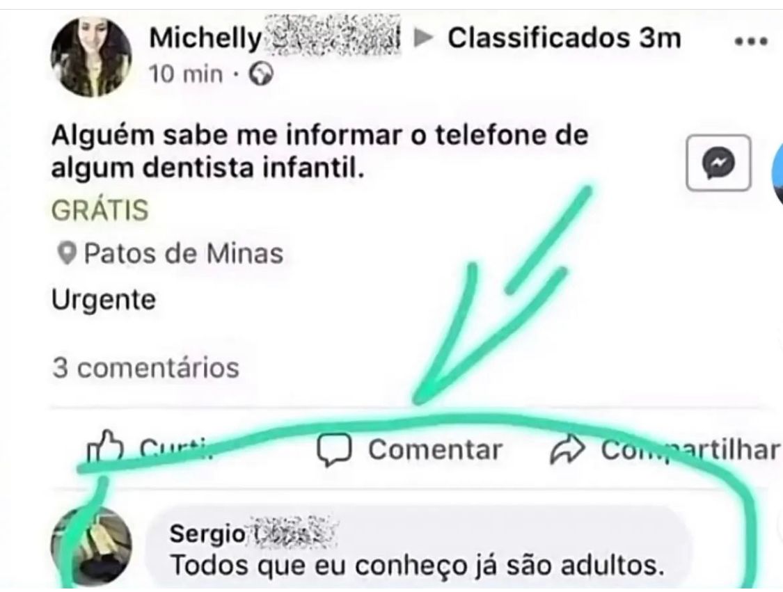 Os que eu conheço também são adultos