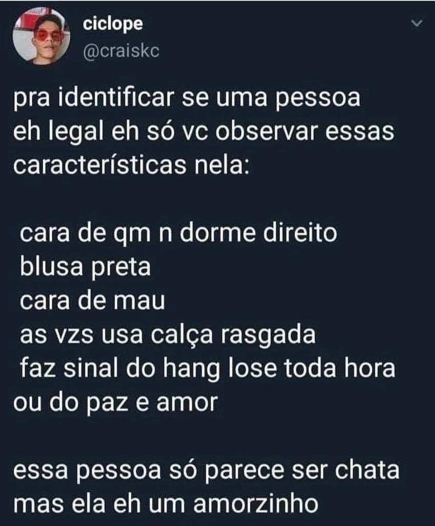 Como identificar se a pessoa é de boas