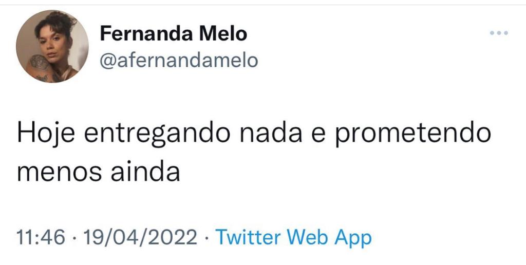 Entregando nada hoje
