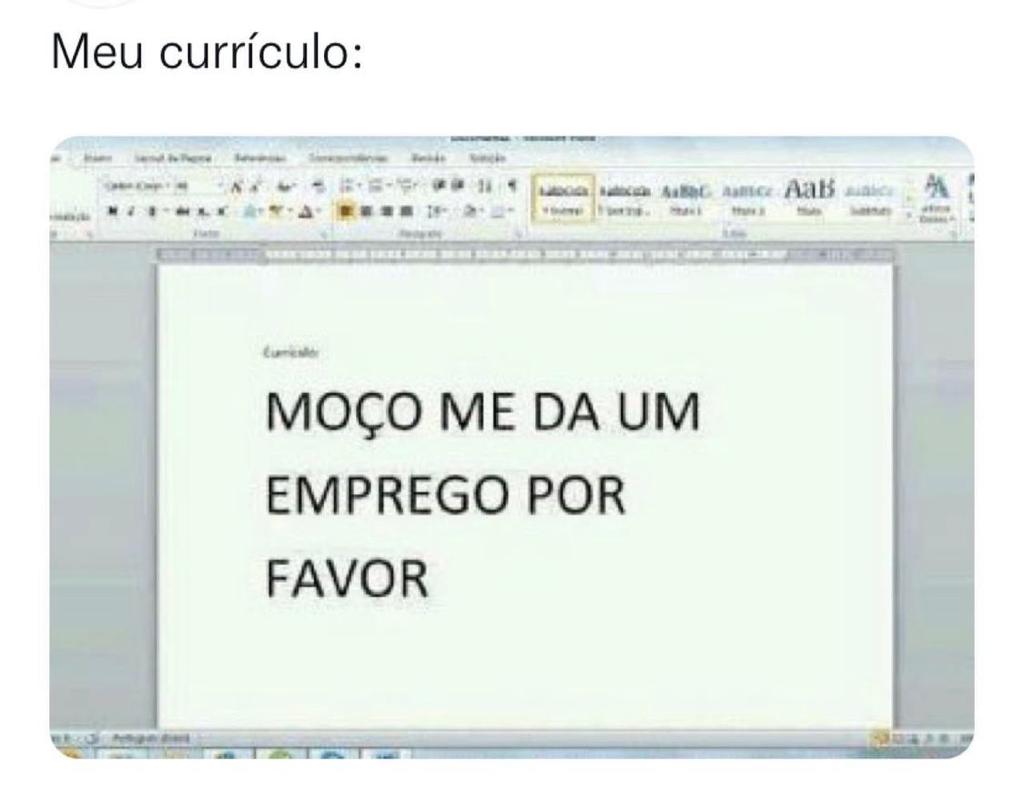 Meu currículo tá desse jeito