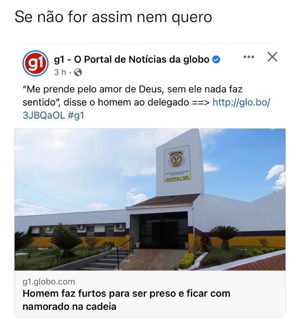 Se não for assim eu nem quero