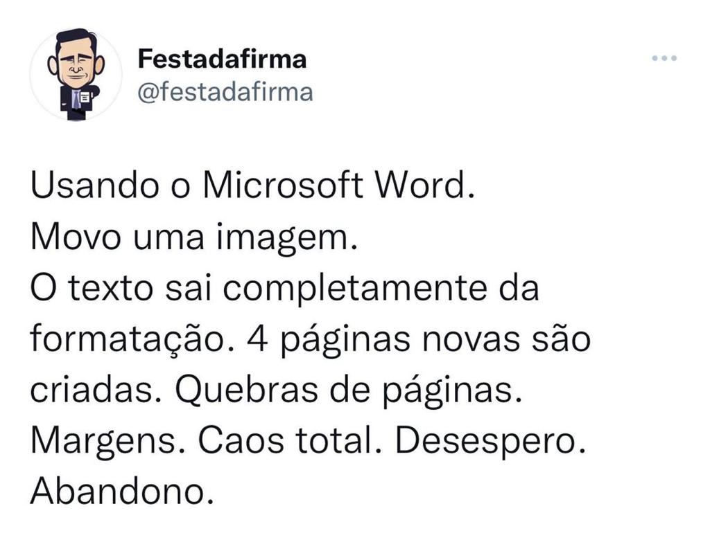 Eu usando Microsoft Word