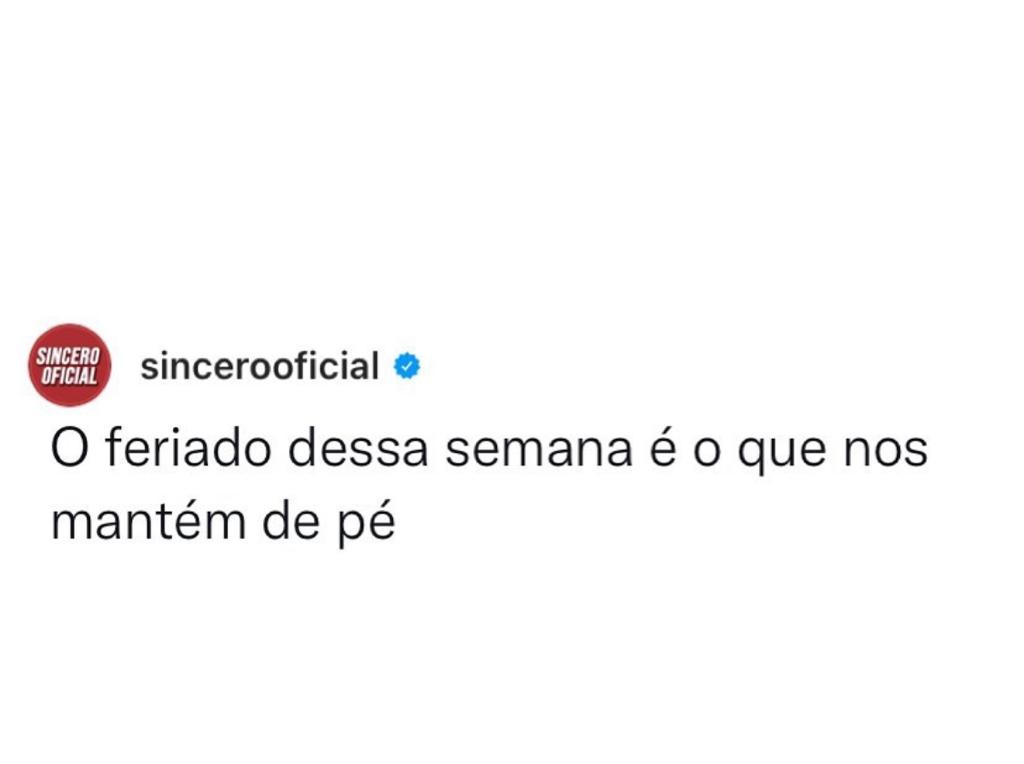 É o que tá nos mantendo em pé