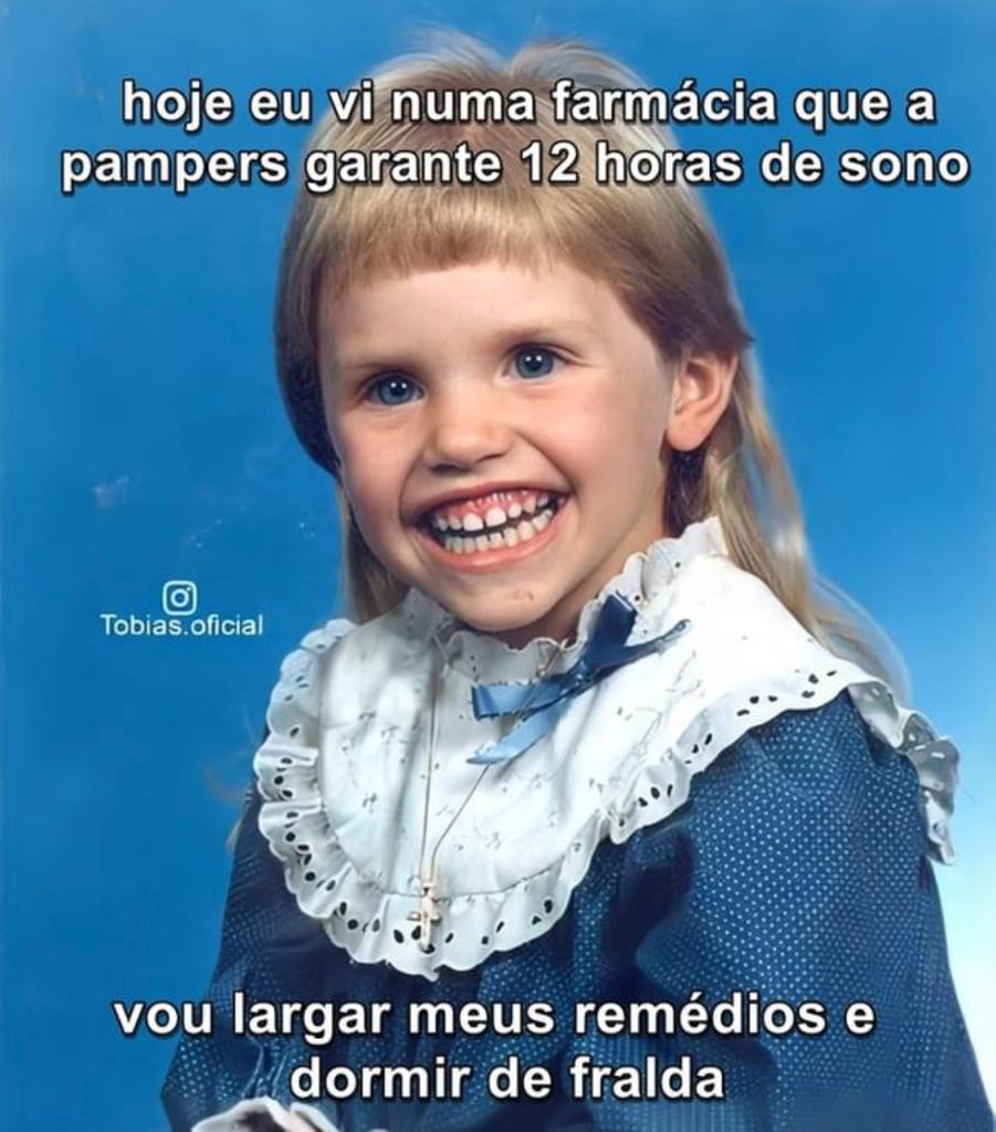 Vou começar a dormir de fralda também