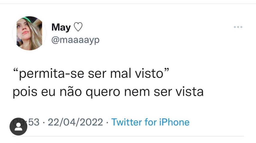 Eu não queria nem ser visto