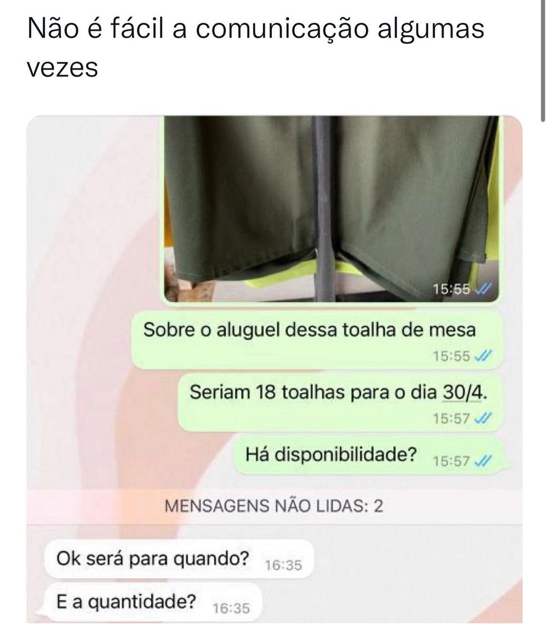 A comunicação às vezes não é fácil
