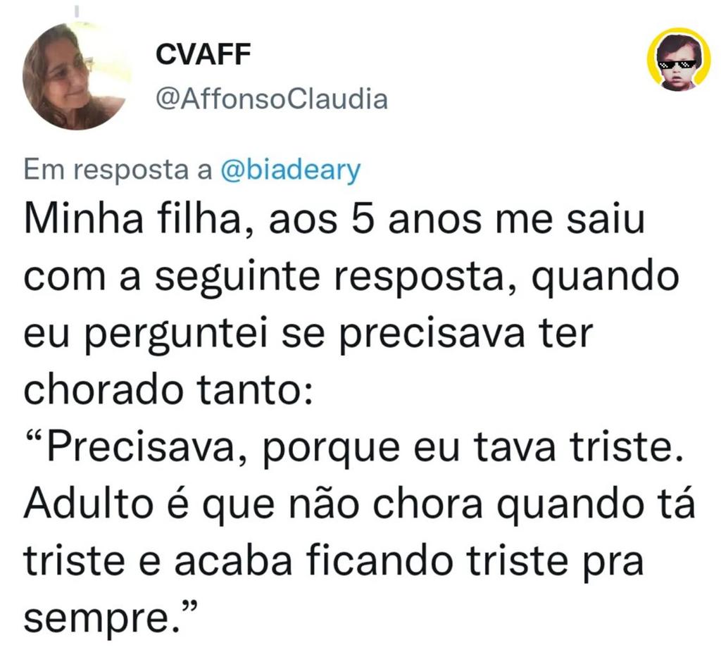 A inteligência emocional dessa criança é grande