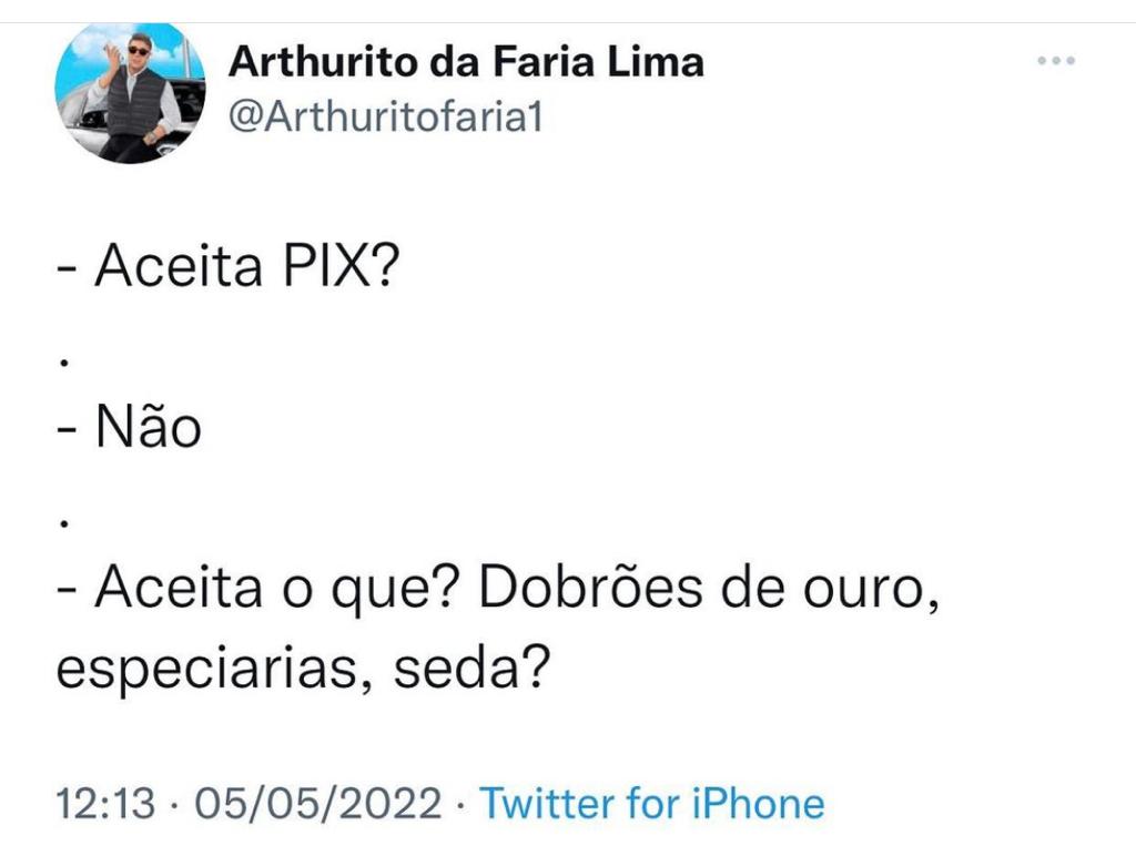 Se não aceita pix, aceita o quê?