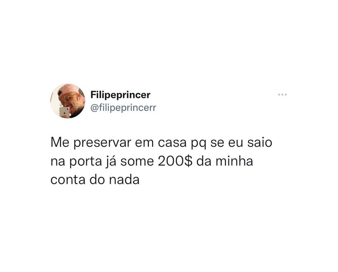 Me preservar em casa né