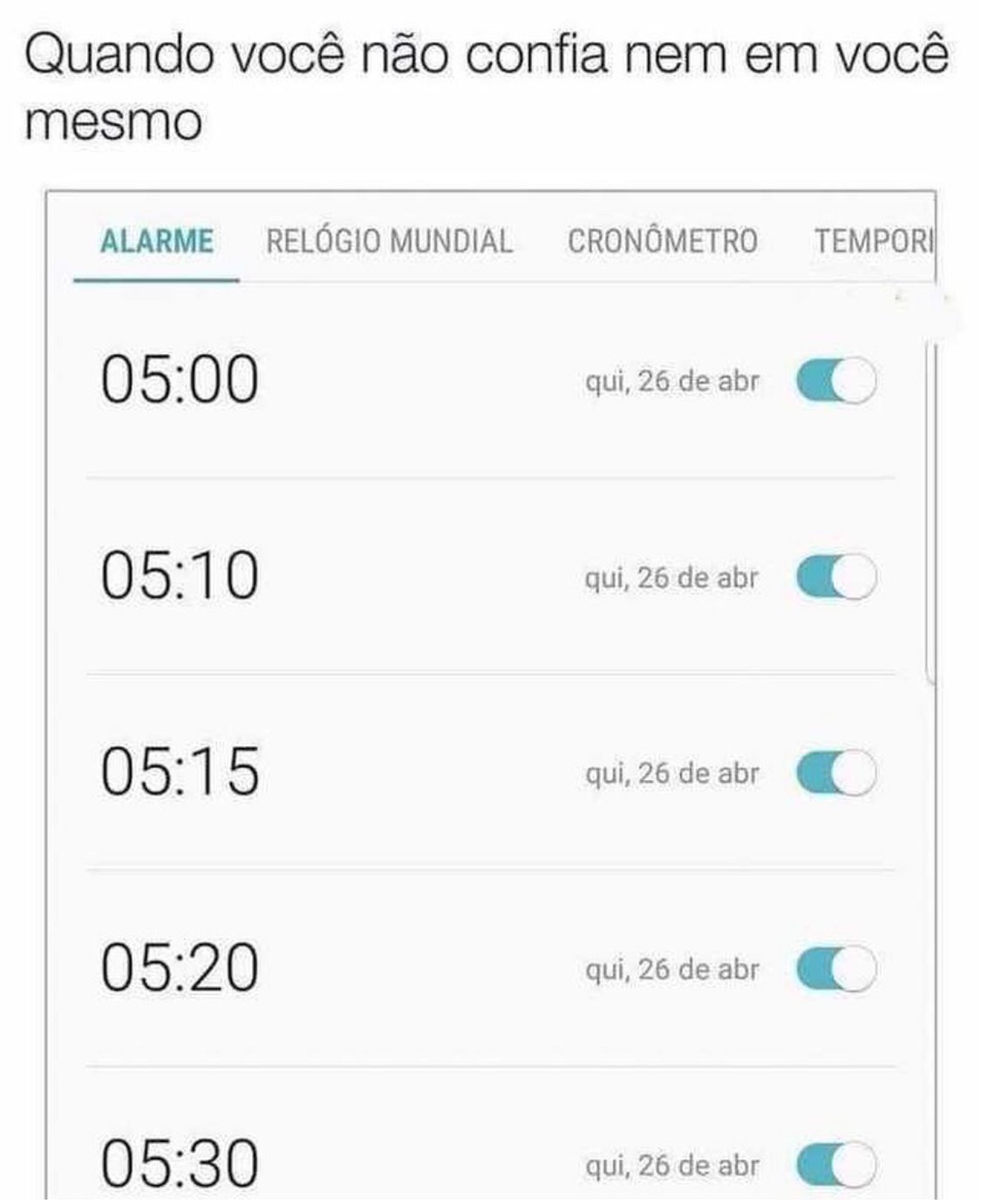 Quando você não confia em você mesmo