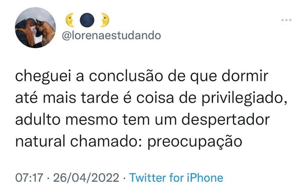 Adulto tem despertador da preocupação