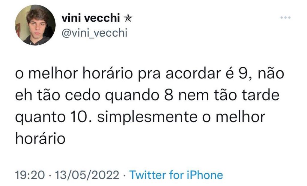 Simplesmente o melhor horário