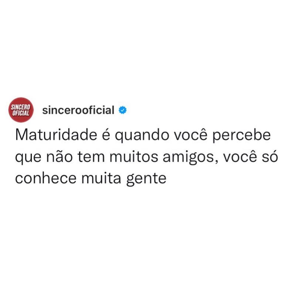 Isso é maturidade