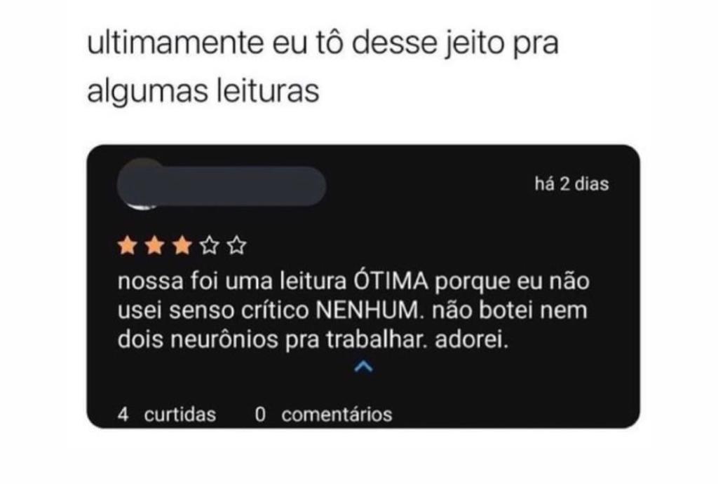 Tô desse jeito para algumas leituras