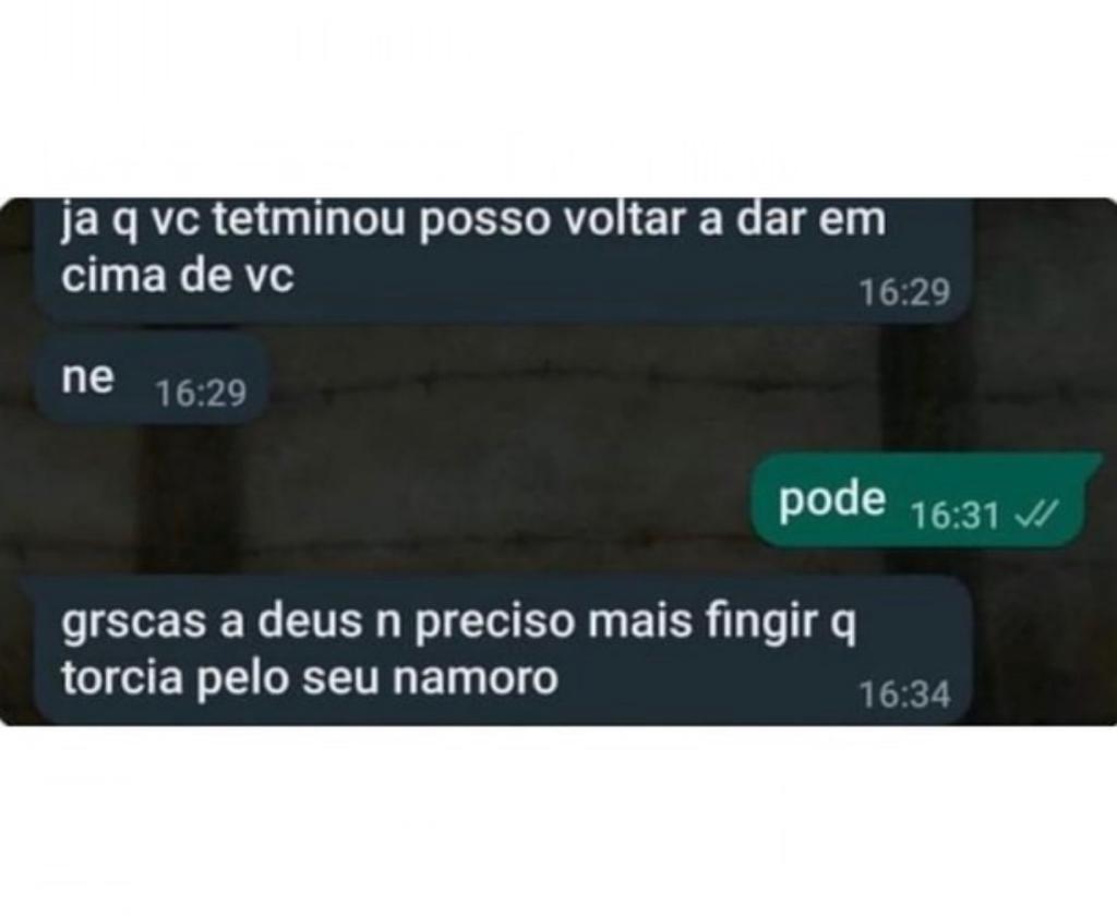 Não aguentava mais fingir