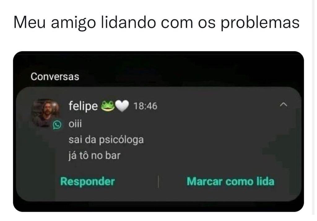 Meu amigo lidando com os problemas