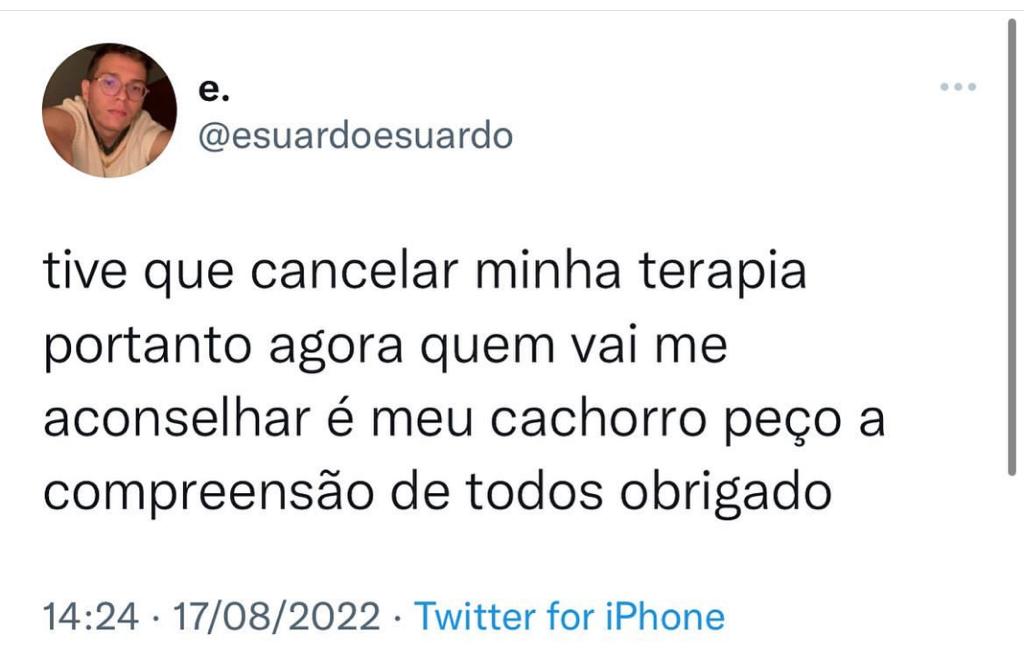 Pela compreensão, obrigado