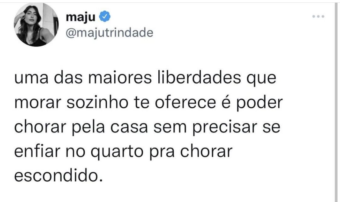 Melhor parte de morar sozinho