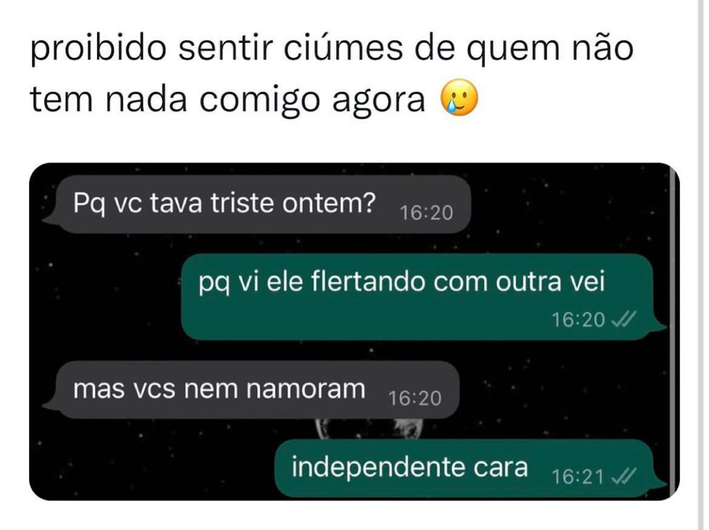Proibido sentir ciúmes