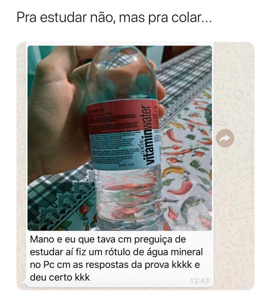 Pra estudar não, mas pra colar…