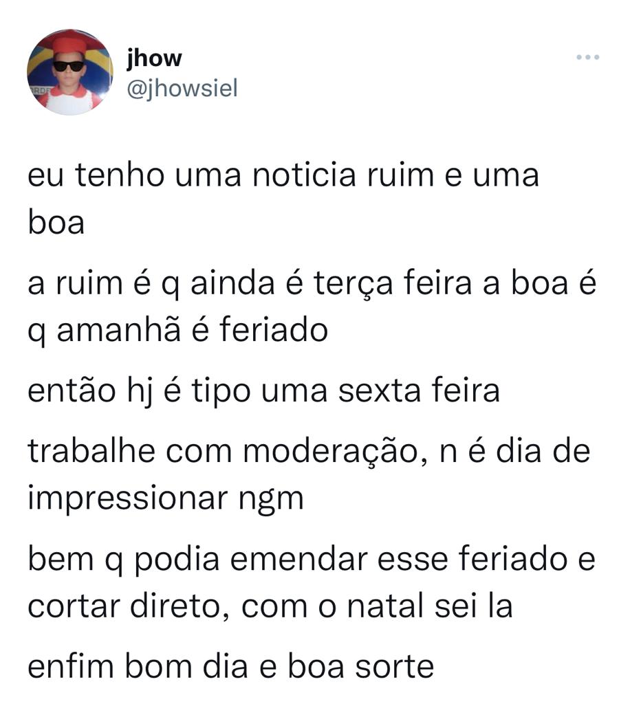 Tenho duas notícias