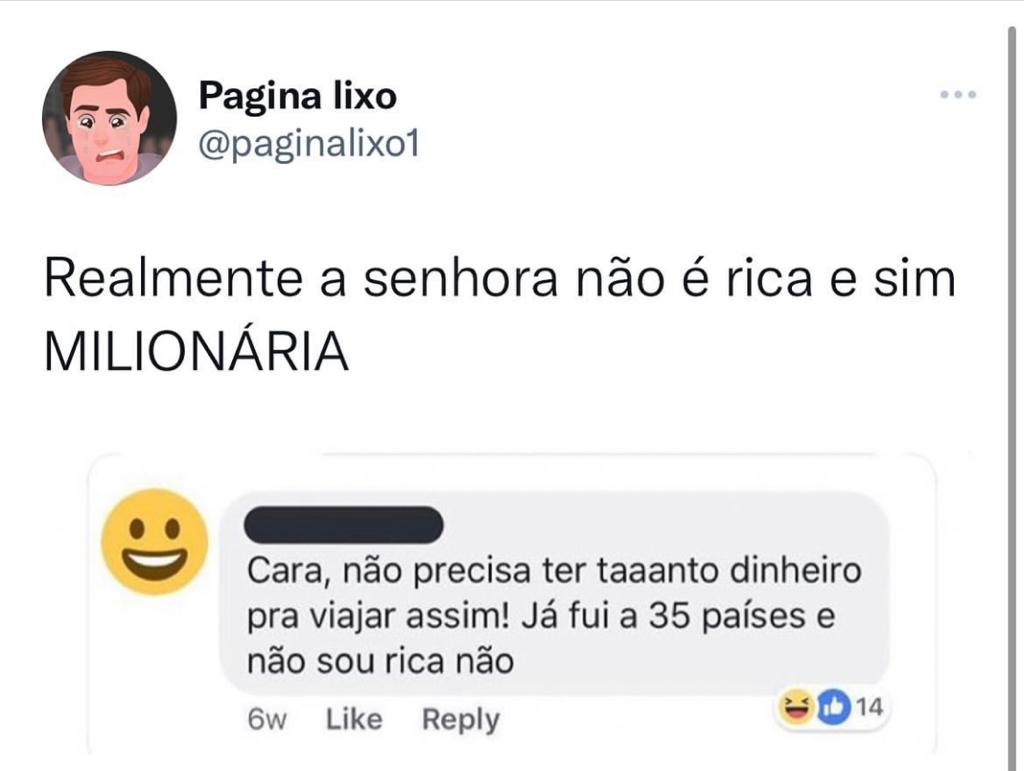 Não é rica mesmo, é milionária