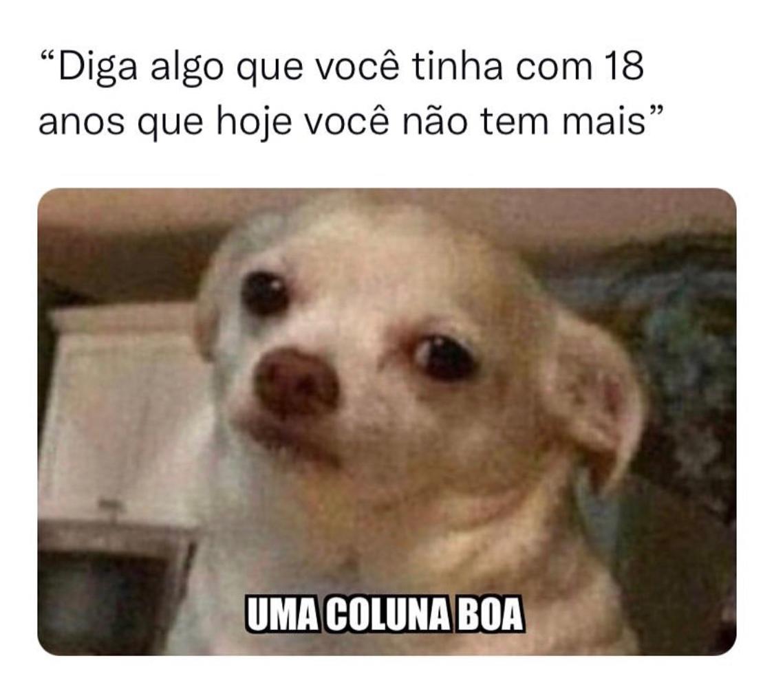 Só a coluna boa mesmo