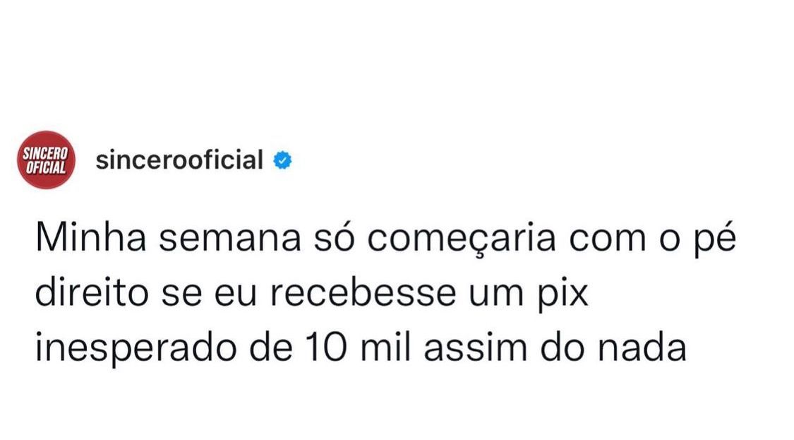 Só assim pra começar a semana bem