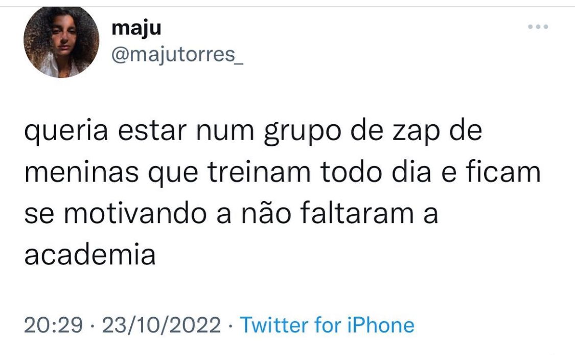 Só não faço academia por isso