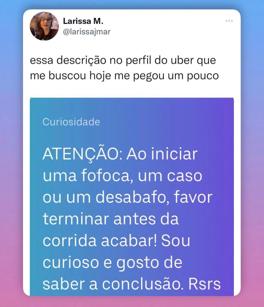 Eu sendo uber